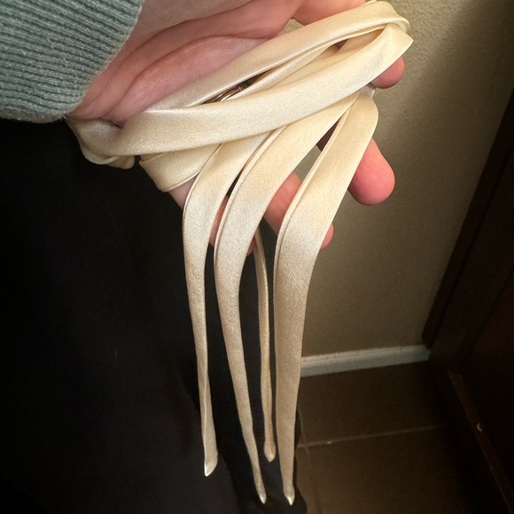 SILK ADRIANNA PAPELL EVENING Black Cream Ribbon Fit Flow Cocktail Dress Wedding - Picture 10 of 17